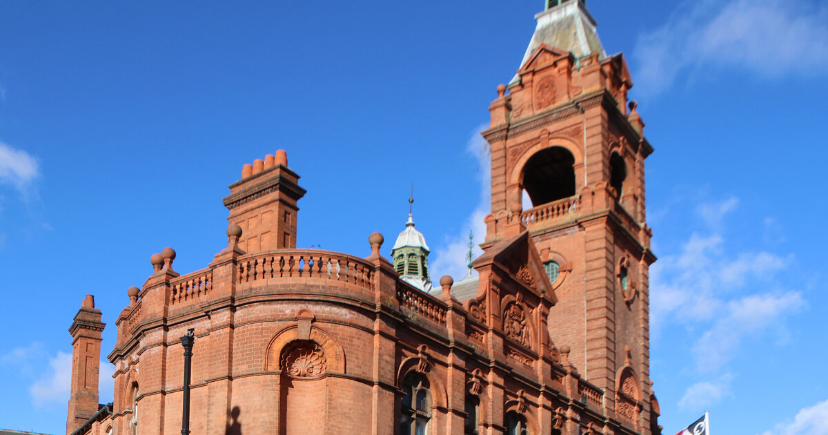 Stourbridge town landmark and surrounding residential area